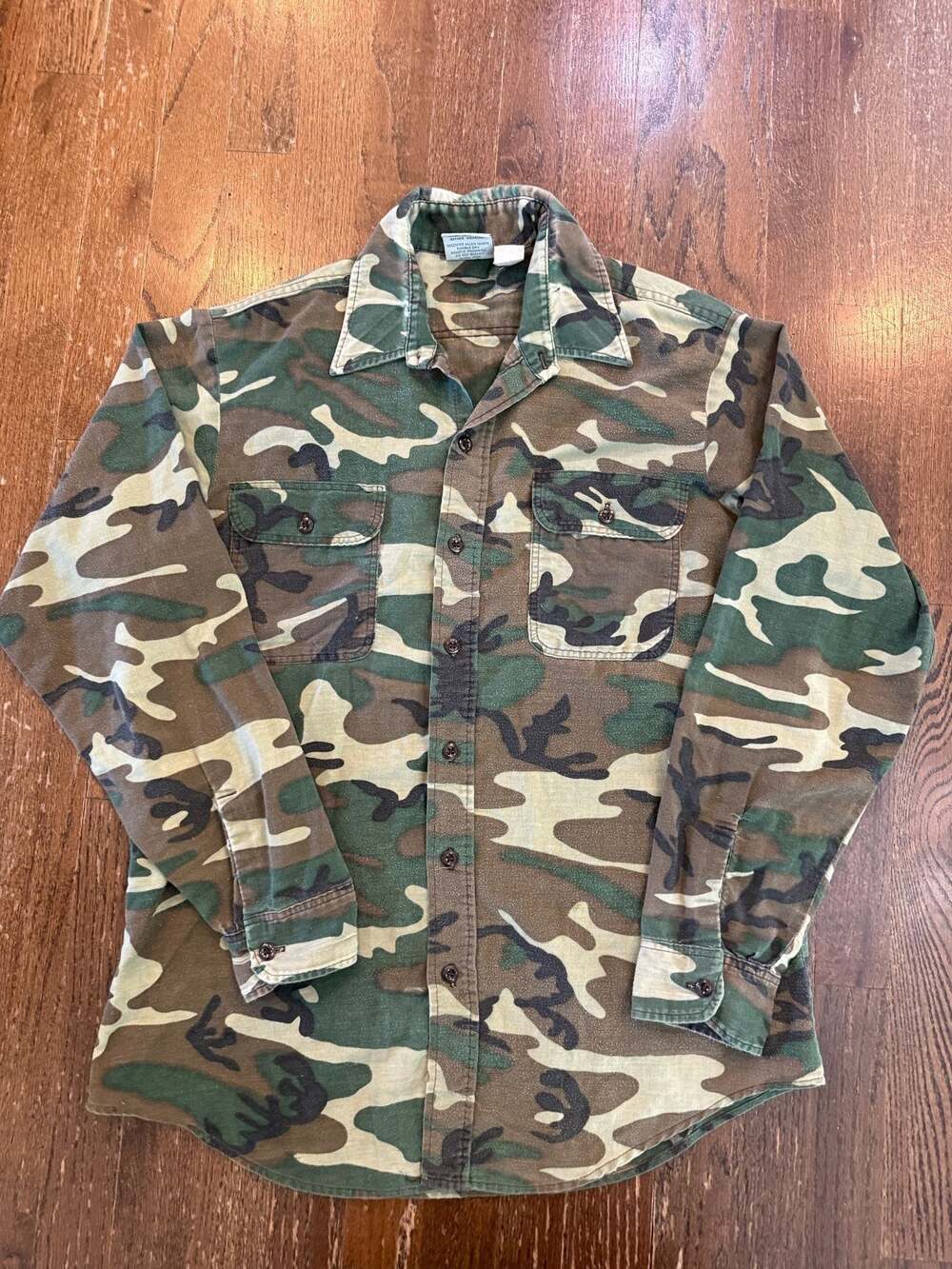 Vintage Prentiss Outdoors Camo Button Down Shirt Size Medium
